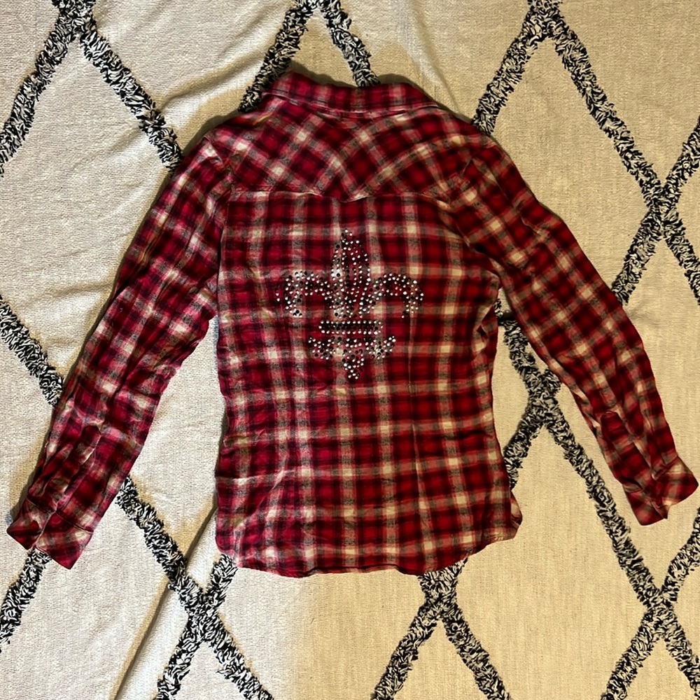 Decoded size M bling button up